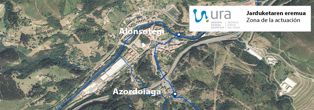 Azordoiaga eta alonsotegiko lanen kokapena